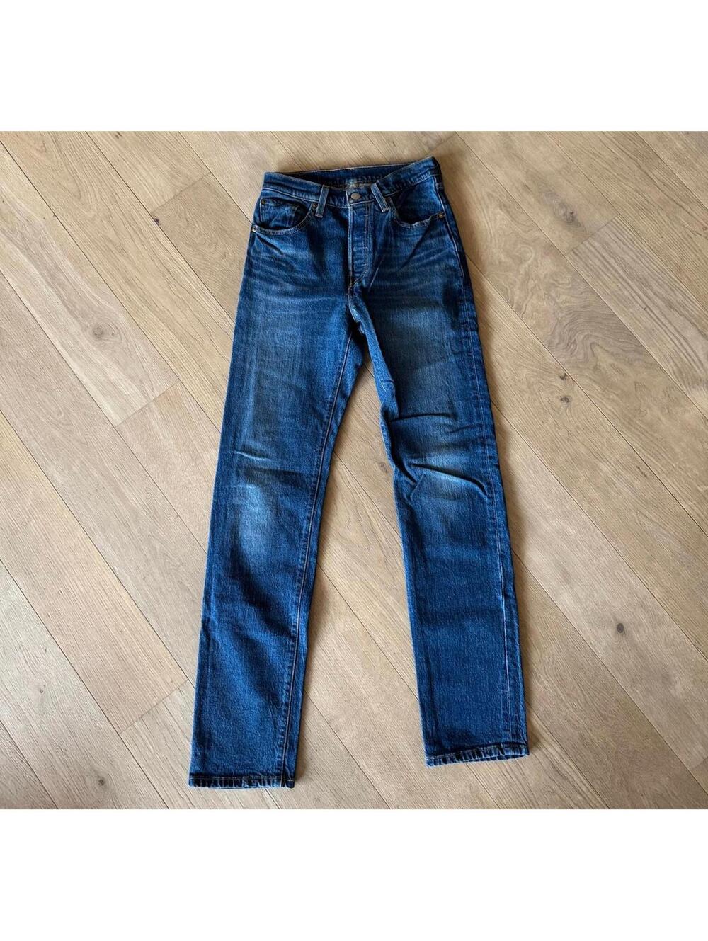 Levi's 501 Straight Jeans - Medium/Dark Wash - W24 L32 - Picture 2 of 9